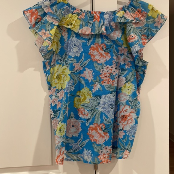 Loft Petite M flower blouse - Picture 3 of 6